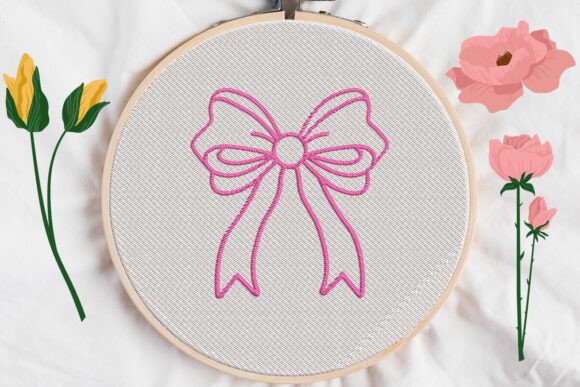 Bow2: A Festive Embroidery Design for Holiday Sales