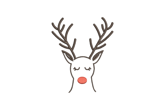 Charming Reindeer Outline for Festive Embroidery