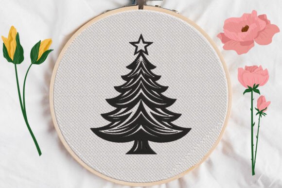 Christmas Tree with Star Embroidery Design Review
