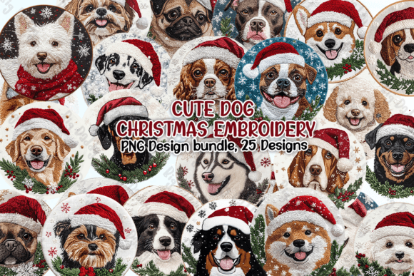 Cute Dog Christmas Embroidery Clipart Review