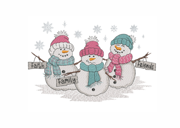 Cute Trio Snowman: Faith, Family & Friends Design Review