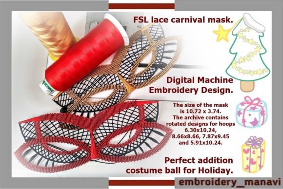 Elegant FSL Lace Masquerade Mask Design