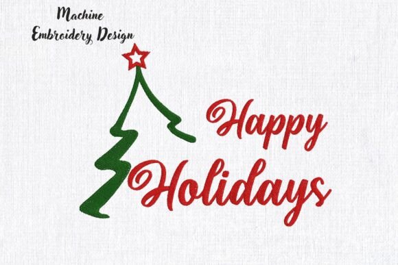 Happy Holidays Christmas Tree: A Festive Embroidery Delight