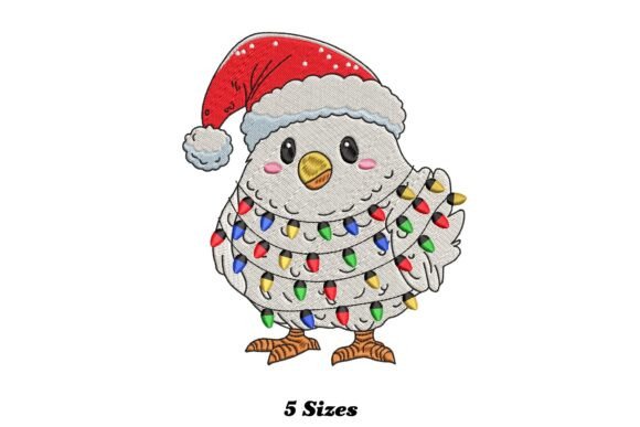 Lighting Chicken Christmas: A Festive Embroidery Delight
