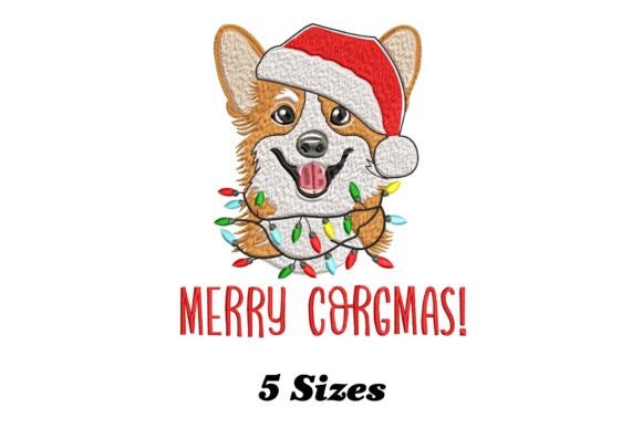 Merry Corgmas Corgi: A Charming Embroidery Design