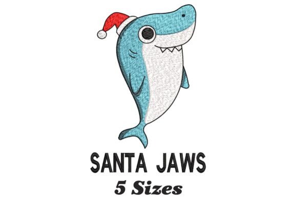 Santa Jaws: A Playful Christmas Embroidery Design
