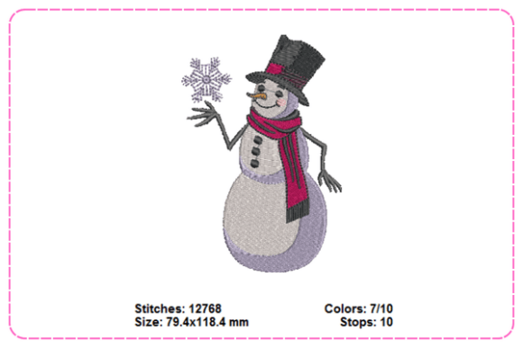 Snowman Embroidery Designs for Holiday Sales
